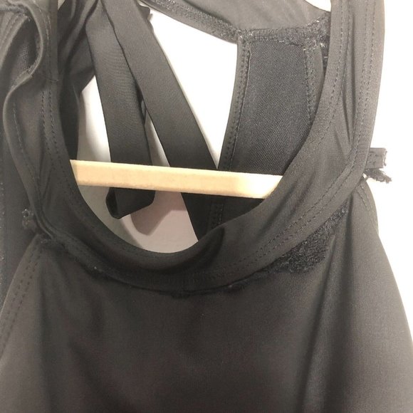 Shein Womens One Piece Swimsuit Black Plus Size 3X Halter Ruched Pool Beach - Picture 4 of 10